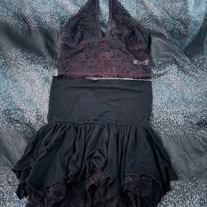Never worn Dolls Kill Rave top and skirt